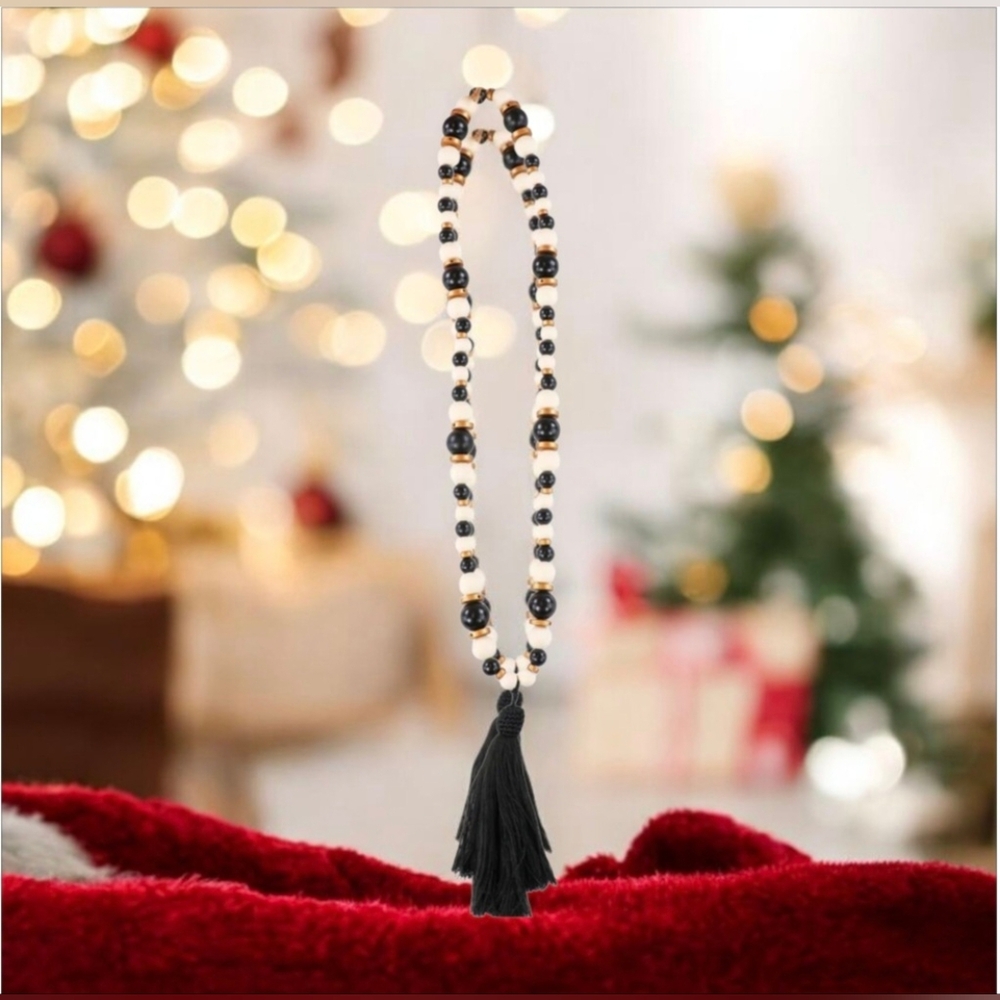 Simply Southern Beaded Necklace Or Decor Black Tassel Or Cross, NWT - Picture 2 of 5
